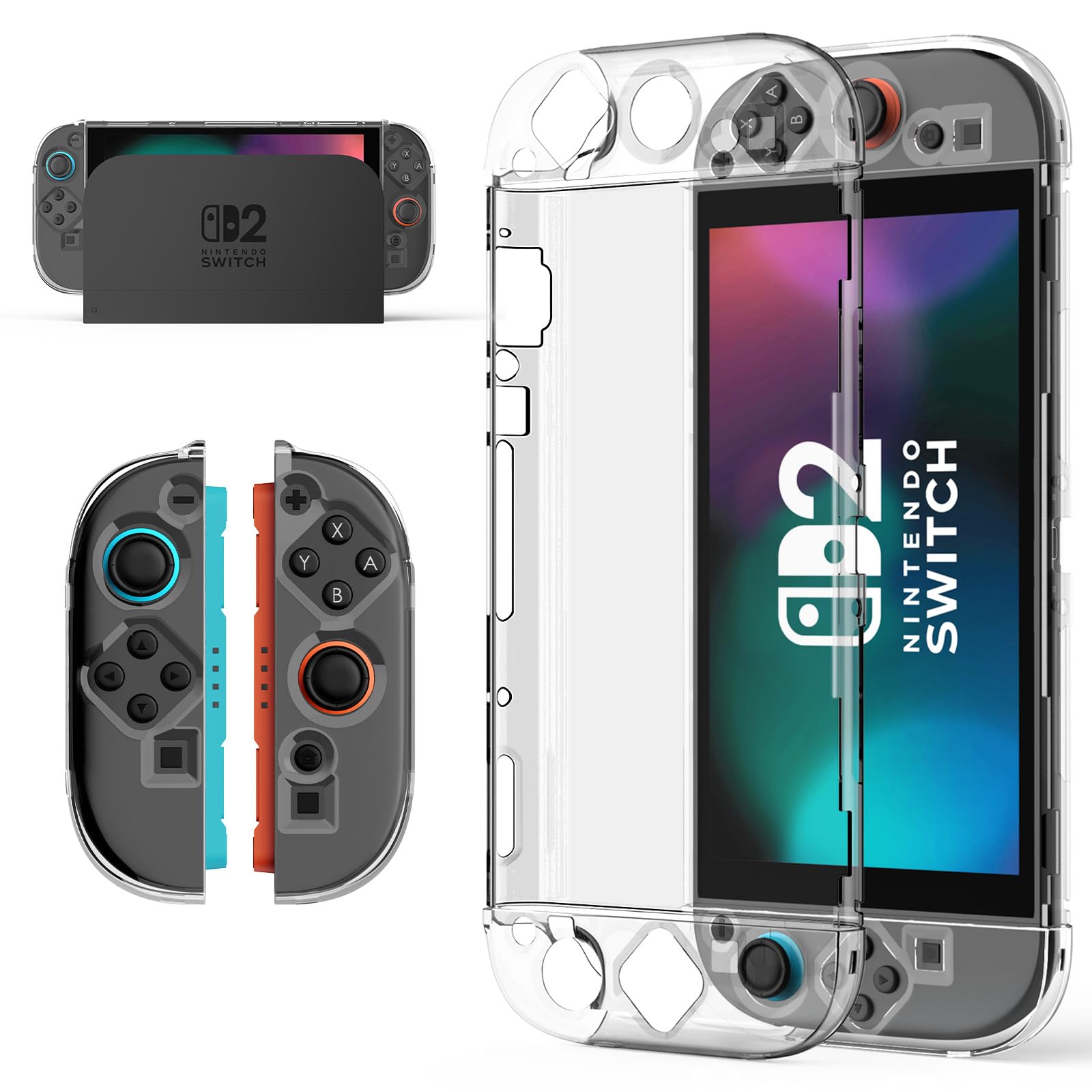 ZORBES® Transparent Protective Grip Case Compatible with 2025 Nintendo Switch 2, Anti-Scratch, Hard PC Cover for Nintendo Switch 2 Console & Joy-Cons, Clear ZORBES® Transparent Protective Grip Case Compatible with 2025 Nintendo Switch 2, Anti-Scratch, Hard PC Cover for Nintendo Switch 2 Console & Joy-Cons, Clear